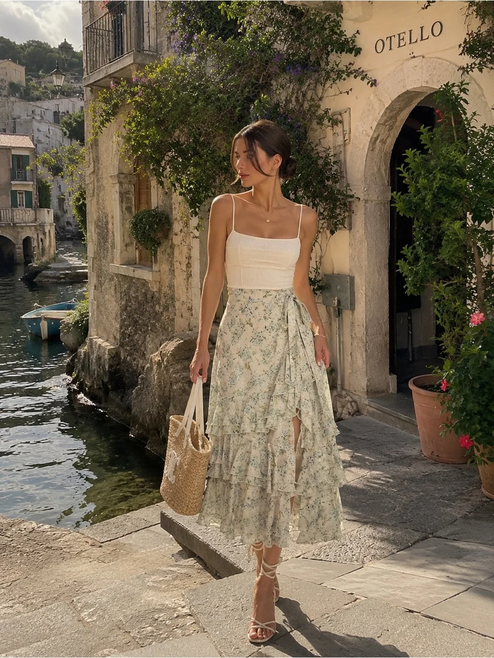 En Saison Marlene floral ruffle tiered Midi skirt - Picture 1 of 13